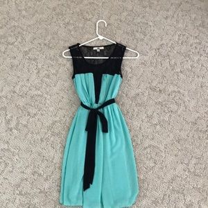 All Occasion Black Lace and Teal Party Dress
